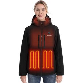 Venustas Women's Heated Utility Jacket with 12V Battery, MaxHeat 140°F, Softshell Heated Coat for Hiking, Skiing, Outdoor