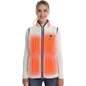 Venustas Women's Recycled Sherpa Heated Vest with Battery, High-Pile Fleece Sherpa Vest For Winter Outdoor