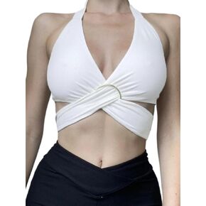ALCEA ROSEA Sexy Satin Crop Tops for Women Sleeveless Deep V Neck Cami Tank Top Chic Slim Fitted Cropped Camisole