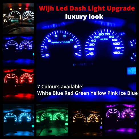 WLJH مجموعة مصابيح LED بيضاء ساطعة للغاية للوحة أجهزة قياس الإضاءة لسيارة Ford F150 F250 2000-2008، عبوة من 8 قطع in Kuwait