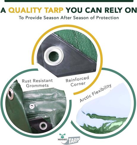 Waterproof Tent Tarp - Heavy Duty Tarp Tent for Wood Furniture, Car, Boat, Pool, & More - Tear Resistant - 20x25 Foot Indoor/Outdoor Reversible Tarp (Green/Brown Tarp) in Saudi Arabia