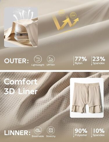 BALEAF Men's Athletic Shorts 7" Quick Dry Running Workout 2 in 1 with Liner Lightweight Gym with Zipper Pocket UPF50+ in Saudi Arabia