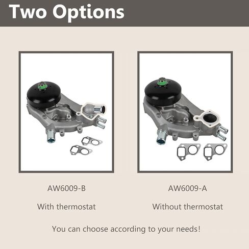 Water Pump Kit AW6009 with Coolant Thermostat and Gasket Fit for Buick/Cadillac/Chevrolet/GMC/Hummer/Saab V8 4.8L 5.3L 6.0L Engine in Kuwait