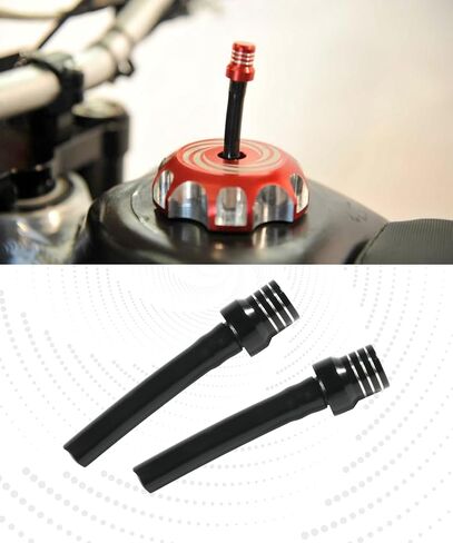 2PCS Gas Cap Vent Tube,Car Accessories Gas Cap Vent Hose,Gas Fuel Tank Cap Valve Vent Hose,CNC One Way Gas Cap Vent Hose Tube with Aluminum Breather Valve,for ATV Dirt Pit Motorcycle (Black) in Saudi Arabia