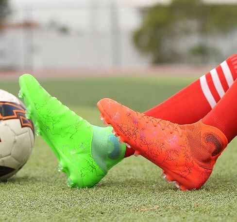 Unisex's AG Cleats Training Football Sneakers Sports Non-Slip Long Studs High-Top Soccer Shoes for Youth in Saudi Arabia