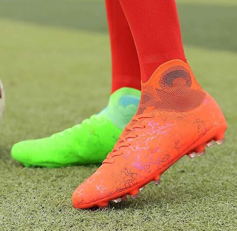 Unisex's AG Cleats Training Football Sneakers Sports Non-Slip Long Studs High-Top Soccer Shoes for Youth in Saudi Arabia