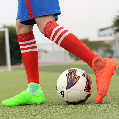 Unisex's AG Cleats Training Football Sneakers Sports Non-Slip Long Studs High-Top Soccer Shoes for Youth in Saudi Arabia