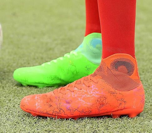 Unisex's AG Cleats Training Football Sneakers Sports Non-Slip Long Studs High-Top Soccer Shoes for Youth in Saudi Arabia