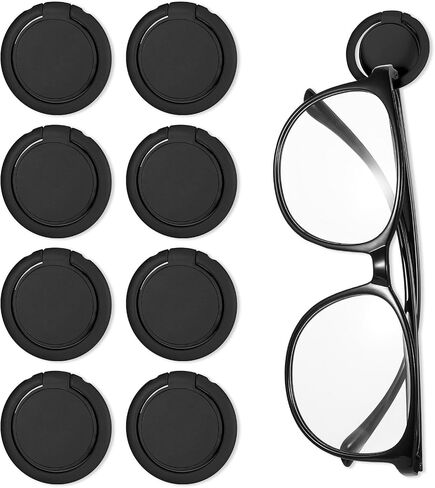 8PCS Sunglass Organizer Wall, Adhesive Sunglasses Holder Wall, Glasses Holder Wall, Hanging Sunglasses Organizer for Eyeglass Eyewear Sunglasses Display Home Decor(Black) in Saudi Arabia