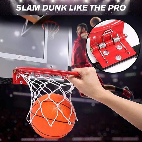 Large Indoor Mini Basketball Hoop Set for Kids and Adult 24 X 16 Inch Board Family Games for Home and Office Door & Wall with 3 Balls and Complete Accessories, Basketball Toy Gift for Boys Girls Teens in Kuwait