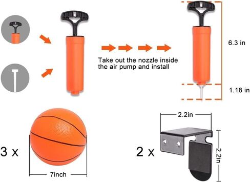 Large Indoor Mini Basketball Hoop Set for Kids and Adult 24 X 16 Inch Board Family Games for Home and Office Door & Wall with 3 Balls and Complete Accessories, Basketball Toy Gift for Boys Girls Teens in Kuwait