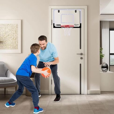 Large Indoor Mini Basketball Hoop Set for Kids and Adult 24 X 16 Inch Board Family Games for Home and Office Door & Wall with 3 Balls and Complete Accessories, Basketball Toy Gift for Boys Girls Teens in Kuwait