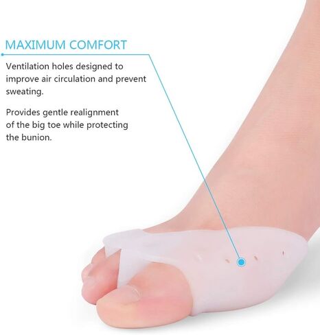 Ejoyous Bunion Corrector, Three Holes Elastic Gel Lined Bunion Protector Soft Toe Spreader Corrector Between the Big Toe and the Second Toe for Adult Women in Saudi Arabia