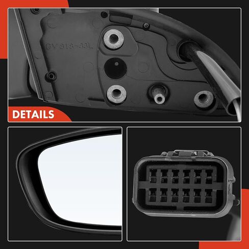A-Premium Driver Side Power Door Mirror - Compatible with Kia Forte 2017-2018 - Heated Manual Folding Black Outside Rear View Mirror - Replace# 87610B0000 in Saudi Arabia