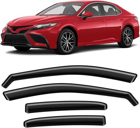 واقيات المطر ACLONG لسيارة Toyota Carmy 2018 2019 2020 2021 2022 2023 2024، متينة في القناة 2018-2024 واقي المطر للنوافذ الجانبية Carmy، عاكسات الرياح، أقنعة التهوية، واقي المطر، واقي النافذة، 4 قطع in Kuwait