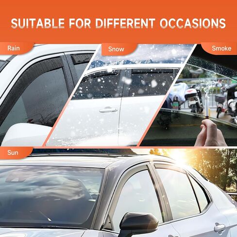 واقيات المطر ACLONG لسيارة Toyota Carmy 2018 2019 2020 2021 2022 2023 2024، متينة في القناة 2018-2024 واقي المطر للنوافذ الجانبية Carmy، عاكسات الرياح، أقنعة التهوية، واقي المطر، واقي النافذة، 4 قطع in Kuwait