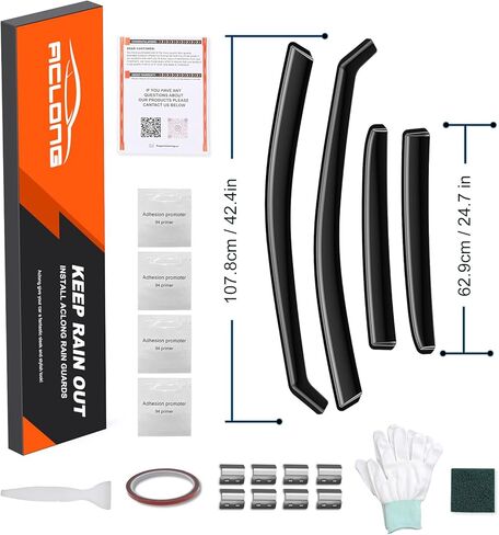 واقيات المطر ACLONG لسيارة Toyota Carmy 2018 2019 2020 2021 2022 2023 2024، متينة في القناة 2018-2024 واقي المطر للنوافذ الجانبية Carmy، عاكسات الرياح، أقنعة التهوية، واقي المطر، واقي النافذة، 4 قطع in Kuwait