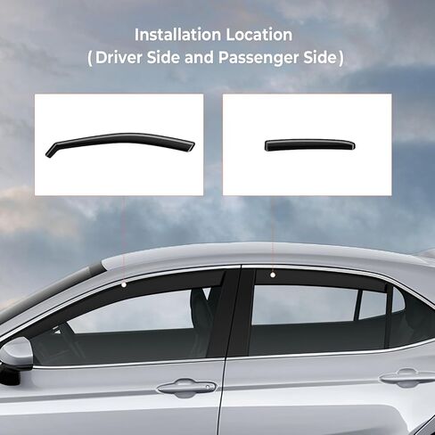 واقيات المطر ACLONG لسيارة Toyota Carmy 2018 2019 2020 2021 2022 2023 2024، متينة في القناة 2018-2024 واقي المطر للنوافذ الجانبية Carmy، عاكسات الرياح، أقنعة التهوية، واقي المطر، واقي النافذة، 4 قطع in Kuwait