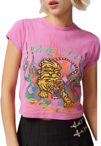 Women Going Out Top Y2k Baby Tees Crew Neck Short Sleeve Letter Heart Print Crop Top Summer T-Shirt E-Girl Streetwear in Kuwait