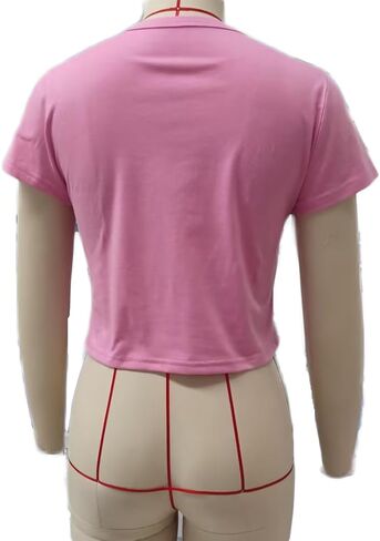 Women Going Out Top Y2k Baby Tees Crew Neck Short Sleeve Letter Heart Print Crop Top Summer T-Shirt E-Girl Streetwear in Kuwait