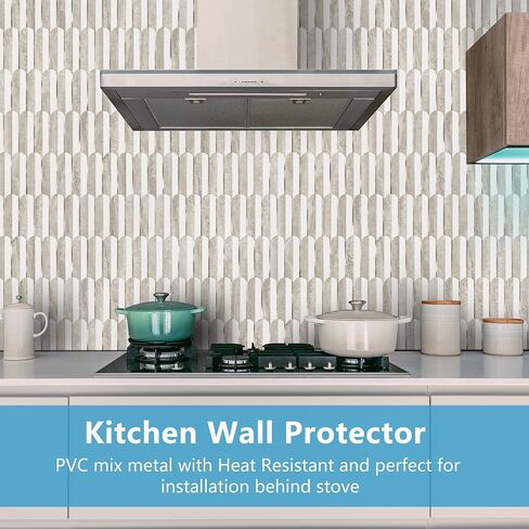 Vamos Peel and Stick Backsplash Seamless Tile for Kitchen and Bathroom,White and Beige Slate PVC Mixed Light Gold Self Adhesive Fish Scale Metal Mosaic Tiles (10 Sheets) in Kuwait