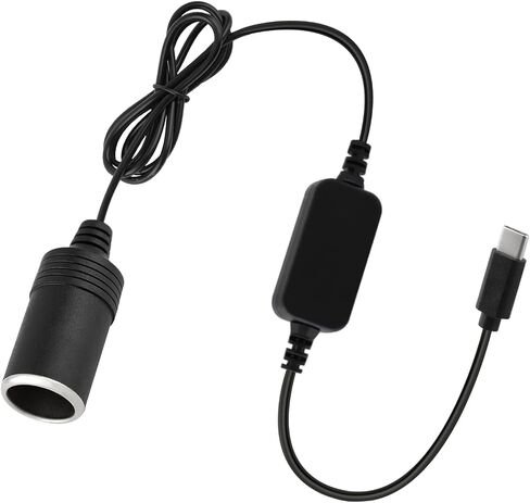 USB C to 12V Cigarette Lighter Adapter, Type C Male to 12 Volt Car Cigarette Lighter Socket Power Converter Cable for Readar Detector, Dash Cam, GPS(9.8FT) in Saudi Arabia
