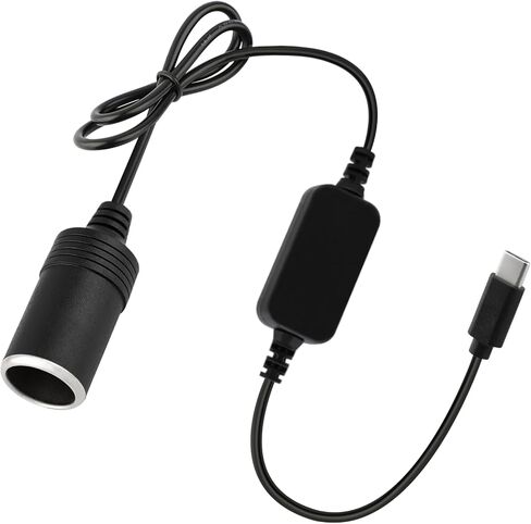 USB C to 12V Cigarette Lighter Adapter, Type C Male to 12 Volt Car Cigarette Lighter Socket Power Converter Cable for Readar Detector, Dash Cam, GPS(9.8FT) in Saudi Arabia