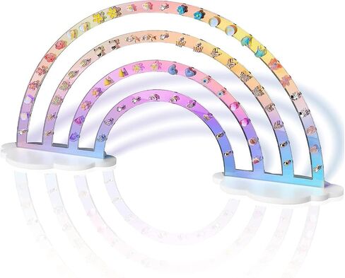 Acrylic Earring Holder, Rainbow Earring Display Stand Organizer, Exquisite Double-Sided Acrylic Earring Organizer Jewelry Rack Display, Iridescent Ear Studs Jewelry Show Rack (Iridescent) in Saudi Arabia