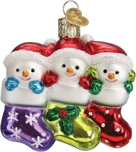 Old World Christmas Snow Family of 5 Glass Blown Ornament for Christmas Tree in Saudi Arabia