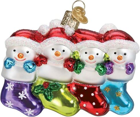 Old World Christmas Snow Family of 5 Glass Blown Ornament for Christmas Tree in Saudi Arabia
