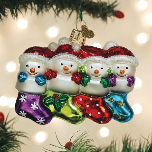 Old World Christmas Snow Family of 5 Glass Blown Ornament for Christmas Tree in Saudi Arabia