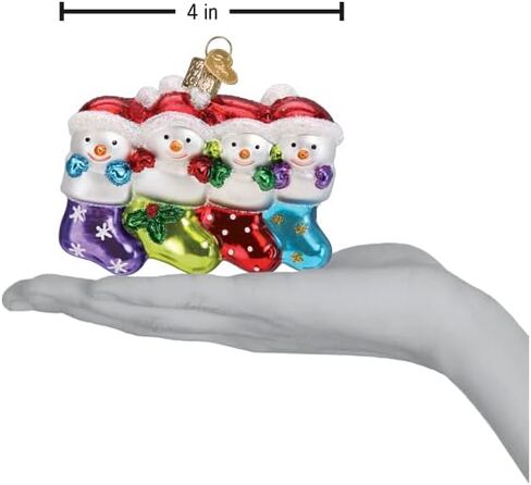 Old World Christmas Snow Family of 5 Glass Blown Ornament for Christmas Tree in Saudi Arabia