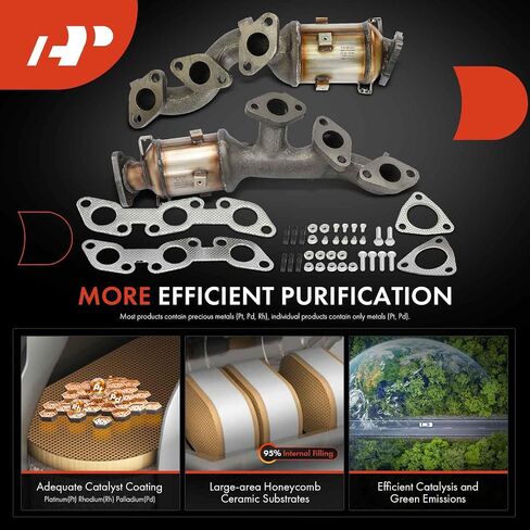 A-Premium Left Exhaust Manifold Catalytic Converter Kit Direct-Fit Compatible with Nissan Frontier 2002-2004, Xterra 2002-2004, 3.3L, EPA Compliant, Replace# 140029S210 in Saudi Arabia