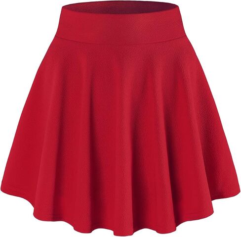 DJT Women's Casual Stretchy Flared Pleated Mini Skater Skirt with Shorts XX-Large Evergreen in Saudi Arabia