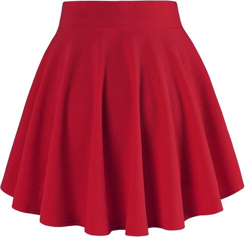 DJT Women's Casual Stretchy Flared Pleated Mini Skater Skirt with Shorts XX-Large Evergreen in Saudi Arabia