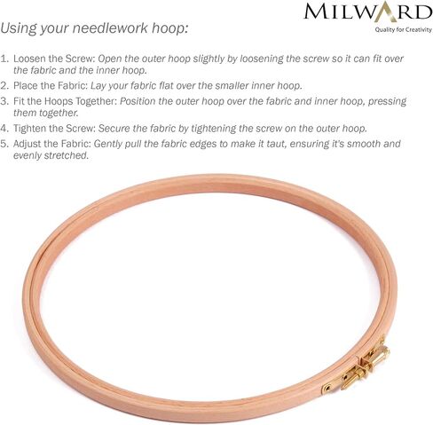 7"/17cm Diametre Wooden Embroidery Hoop with Metal Screw Fastening, Wood, No Colour, 18x18x1 cm in Saudi Arabia