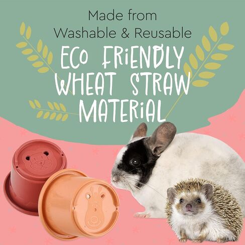 [8 PC] Stacking Cups for Rabbits - Wheat Straw Rabbit Toys with Cute Animal Designs - Bunny Stacking Cups to Play with Rabbits - Nesting Toys for Rabbits to Keep Busy - Graduated Sized Stackable Toys in Kuwait