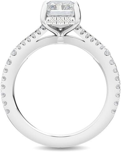 1-5 Carat (ctw) White Gold Radiant,Round Cut LAB GROWN Diamond Hidden Halo Engagement Ring (Color E-F Clarity VS2-SI1) in Saudi Arabia