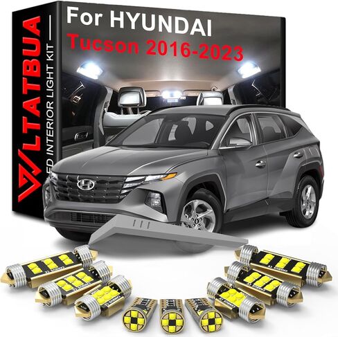 مجموعة أدوات الإضاءة الداخلية LED بديلة لسيارة HYUNDAI Tucson TL NX4 2016 2017 2018 2019 2020 2021 2022 2023، مصابيح بيضاء فائقة السطوع 6000K + أداة تثبيت in Kuwait