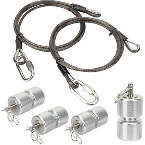 4PCS Sided Trailer Tailgate Lift Assist Kit with 2PCS Coated Cables for Trailer Gate Replacement Rollers Parts Washer Pins Rings