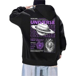SHENHE Men's Hoodies Pullover Long Sleeve Graphic Print Drop Shoulder Sweatshirt Streetwear