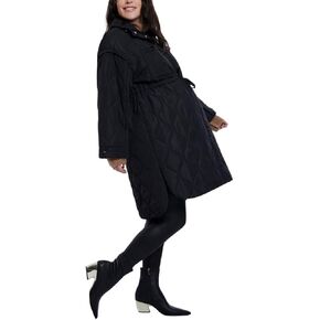 Motherhood Maternity Women's Quilted Pregnancy Long Puffer Jacket