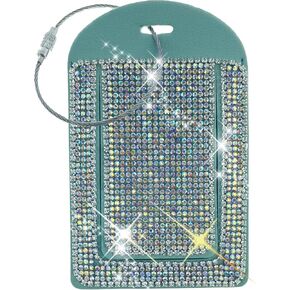 Glittering Silver Diamond Luggage Tag - Sparkling Rhinestone, Bling Baggage Identifier for Suitcases & Handbags & Backpack - Stylish Travel Accessory, 2 Pcs