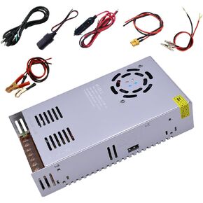 110 AC to 12 Volt DC Converter, Switching Power Converter with A 12V, 500W Output and 40A Capacity, Features A Built-in Cooling Fan and Includes Various Power Adapters for Versatile Use