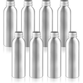 8 Pcs 300ml/10oz Aluminum Bottle Refillable Liquid Container Aluminum Vial Bottles with Screw Cap for Cosmetic Toiletries