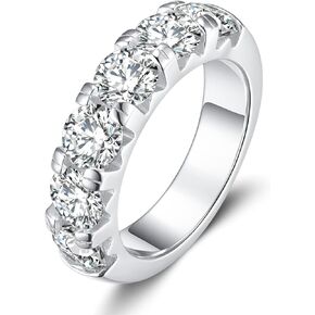 SecreTalk 3.5ct Moissanite Engagement Promise Ring for Women - Moissanite Wedding Band 925 Sterling Silver D Color VVS with Certificate of Authenticity
