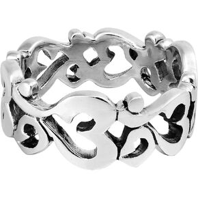 AeraVida Aum or Om Prayer Sign Around Band .925 Sterling Silver Ring
