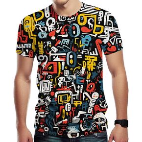 Mens Womens Hipster Hip-Hop Urban Tees Street Graffiti Print T-Shirt