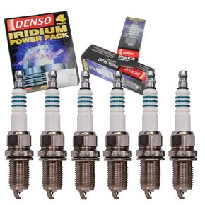 6 pc DENSO Iridium Power Spark Plugs compatible with Hyundai Santa Fe 2.7L 3.3L 3.5L V6 2001-2009