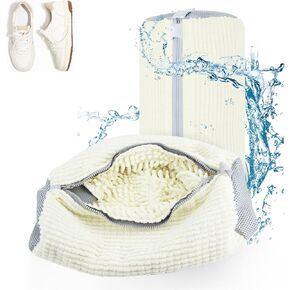 2Pcs Shoe Washing Machine Bag,Reusable Laundry Shoe Bag for Washer and Dryer,Upgrade Zipper Non-fading 360°Deep Cleaning Shoe Laundry Bags for All Footwear Types and Sizes,Dolls